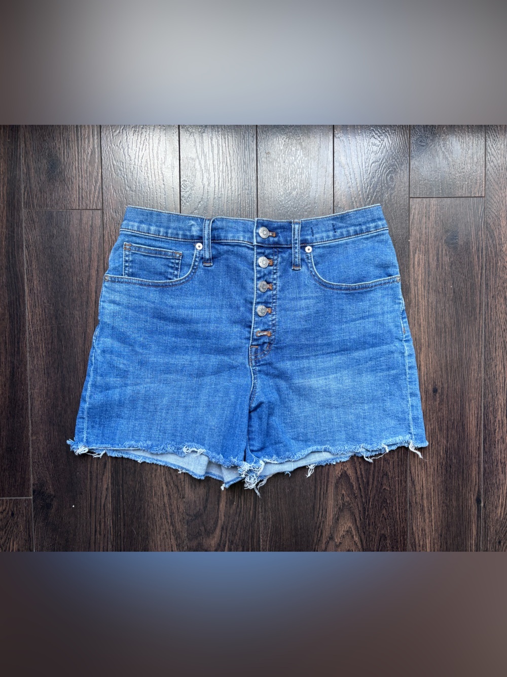 Madewell High Rise Denim Button Fly Shorts size 28